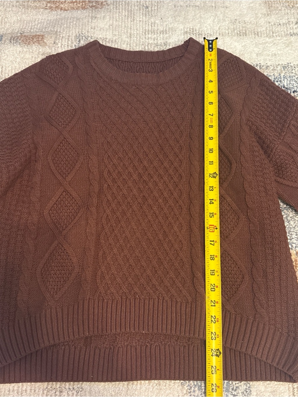 Amazon Women's Cable Knit Sweater - Brown - Picture 2 of 3